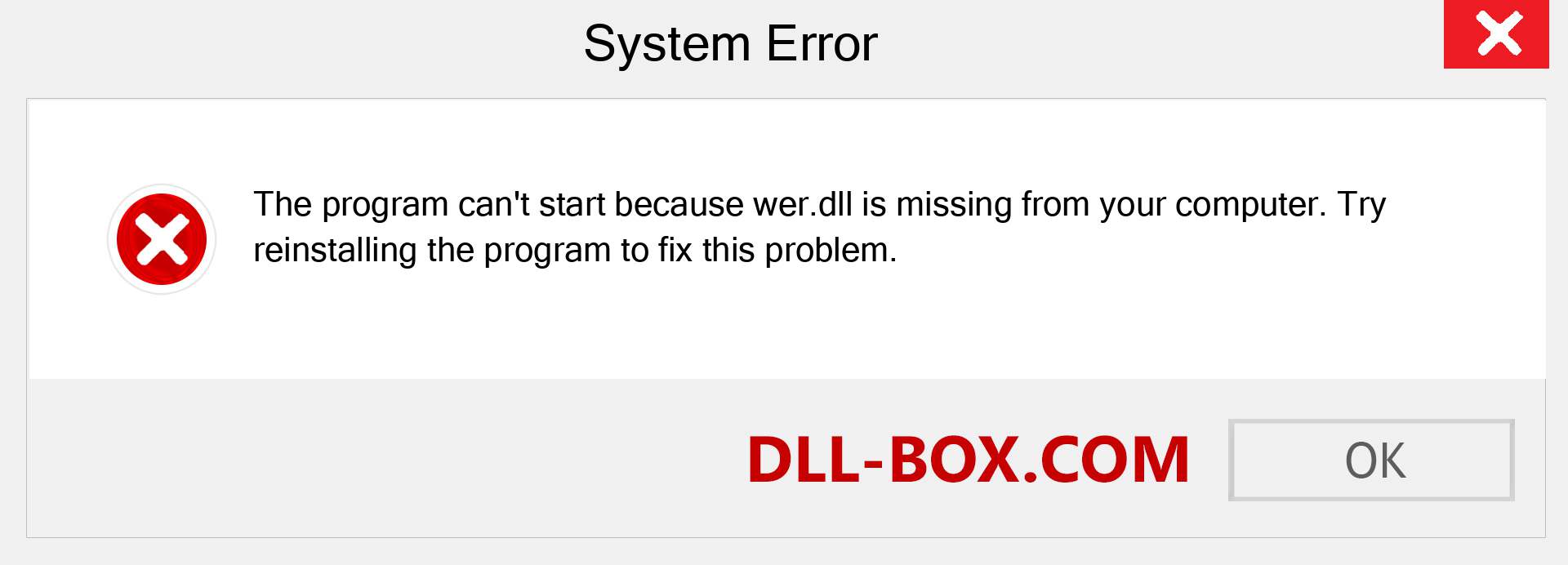  wer.dll file is missing?. Download for Windows 7, 8, 10 - Fix  wer dll Missing Error on Windows, photos, images